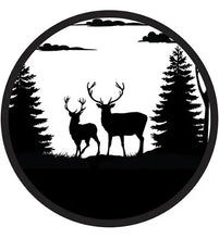 Solar Backlit Stags Silhouette Wall Art